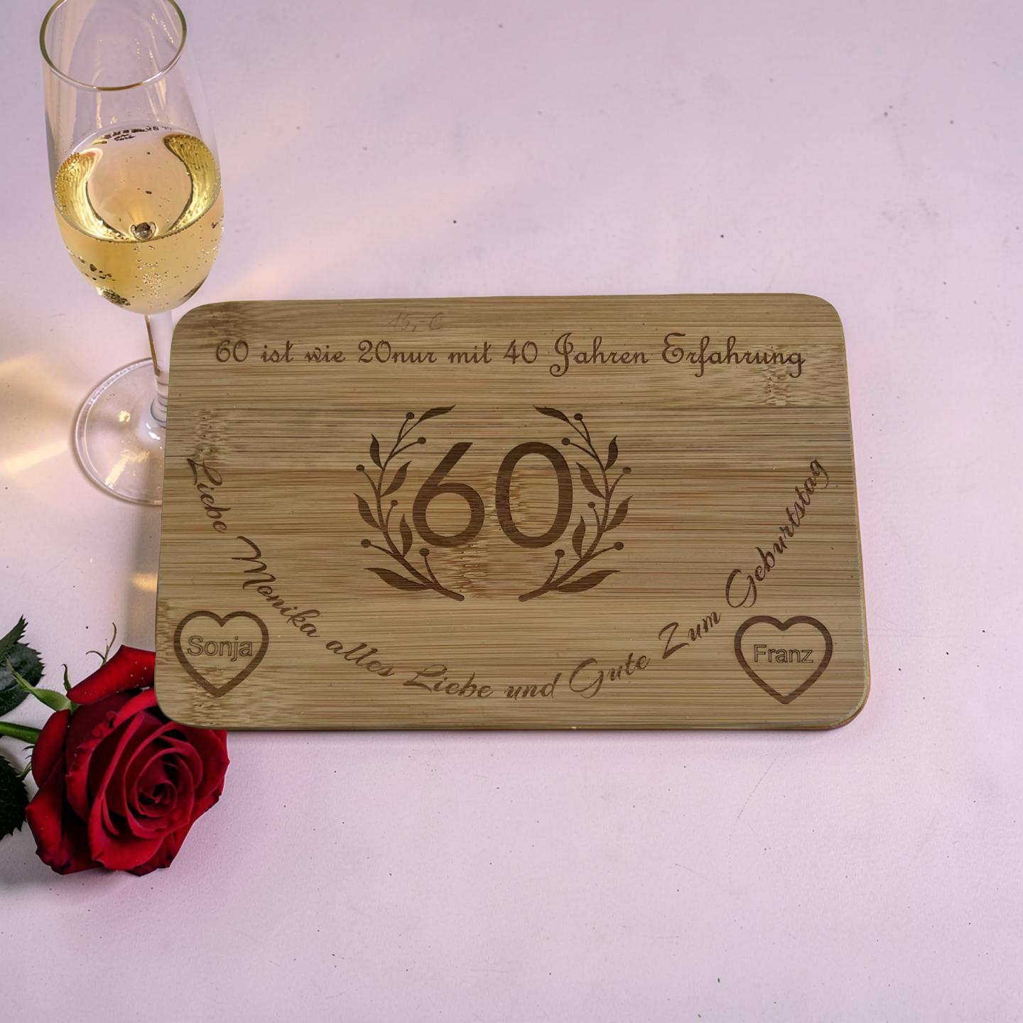 Personalisiertes Frühstücksbrettchen – Runder Geburtstag