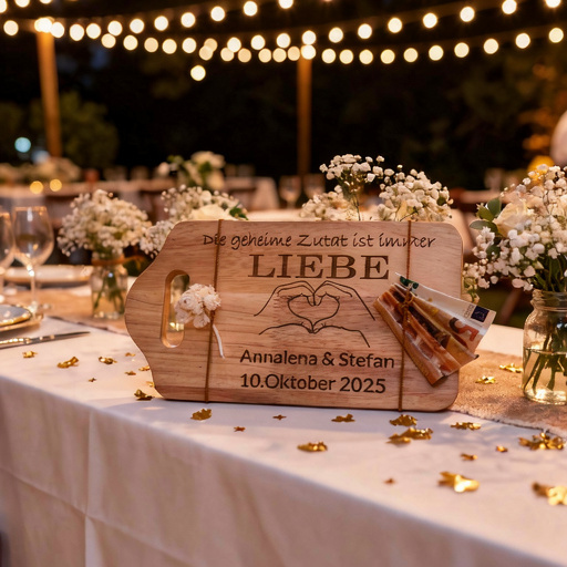 Holzbrettchen zur Hochzeit – graviert