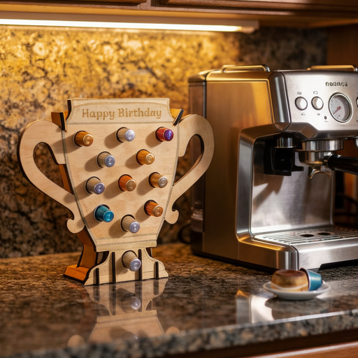 Kaffeekapselhalter aus Holz – personalisierbar