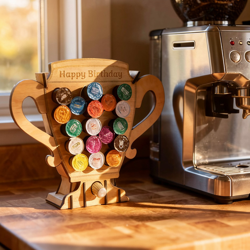 Kaffeekapselhalter aus Holz – personalisierbar