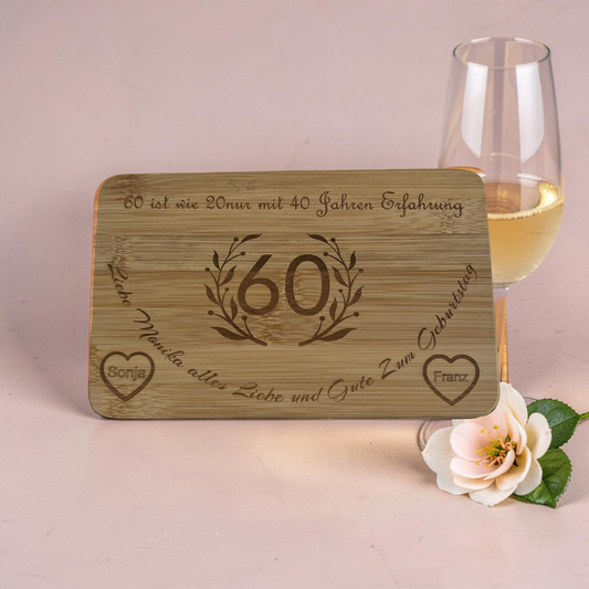 Personalisiertes Frühstücksbrettchen – Runder Geburtstag