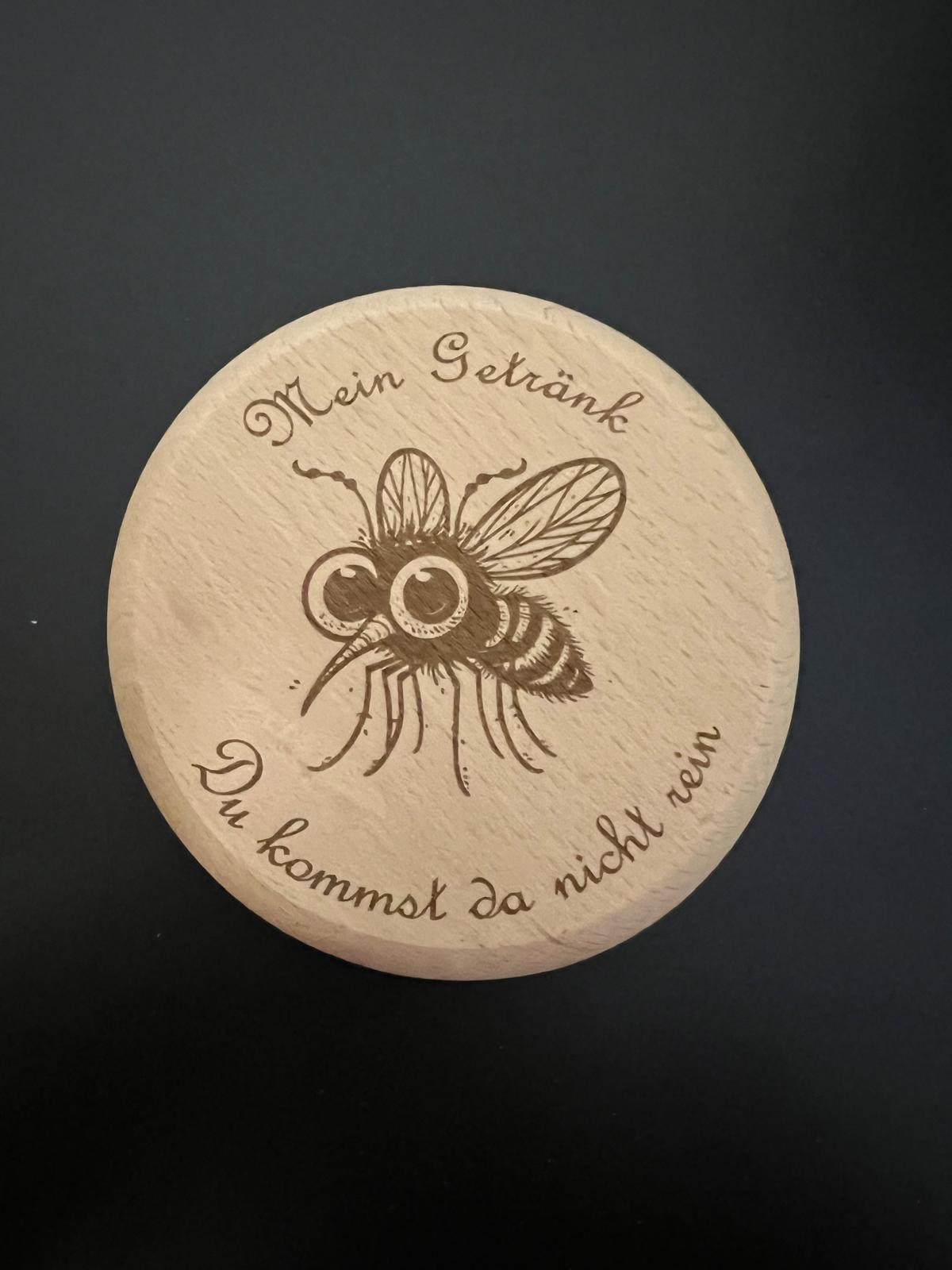 Personalisierte Trinkglasabdeckung aus Holz, graviert, personalisierbar