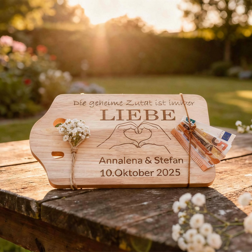 Holzbrettchen zur Hochzeit – graviert