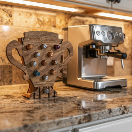 Kaffeekapselhalter aus Holz – personalisierbar