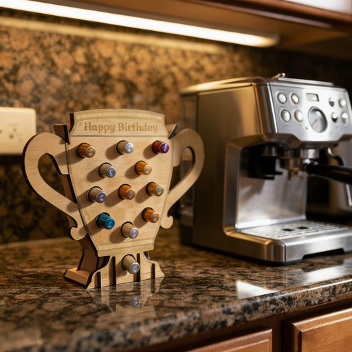 Kaffeekapselhalter aus Holz – personalisierbar