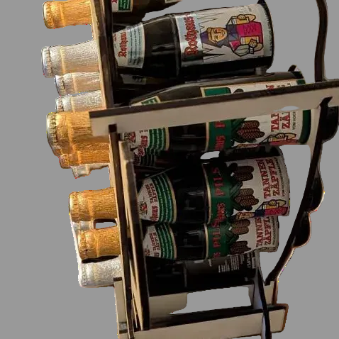Pokal aus Holz - Flaschenträger