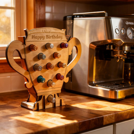 Kaffeekapselhalter aus Holz – personalisierbar