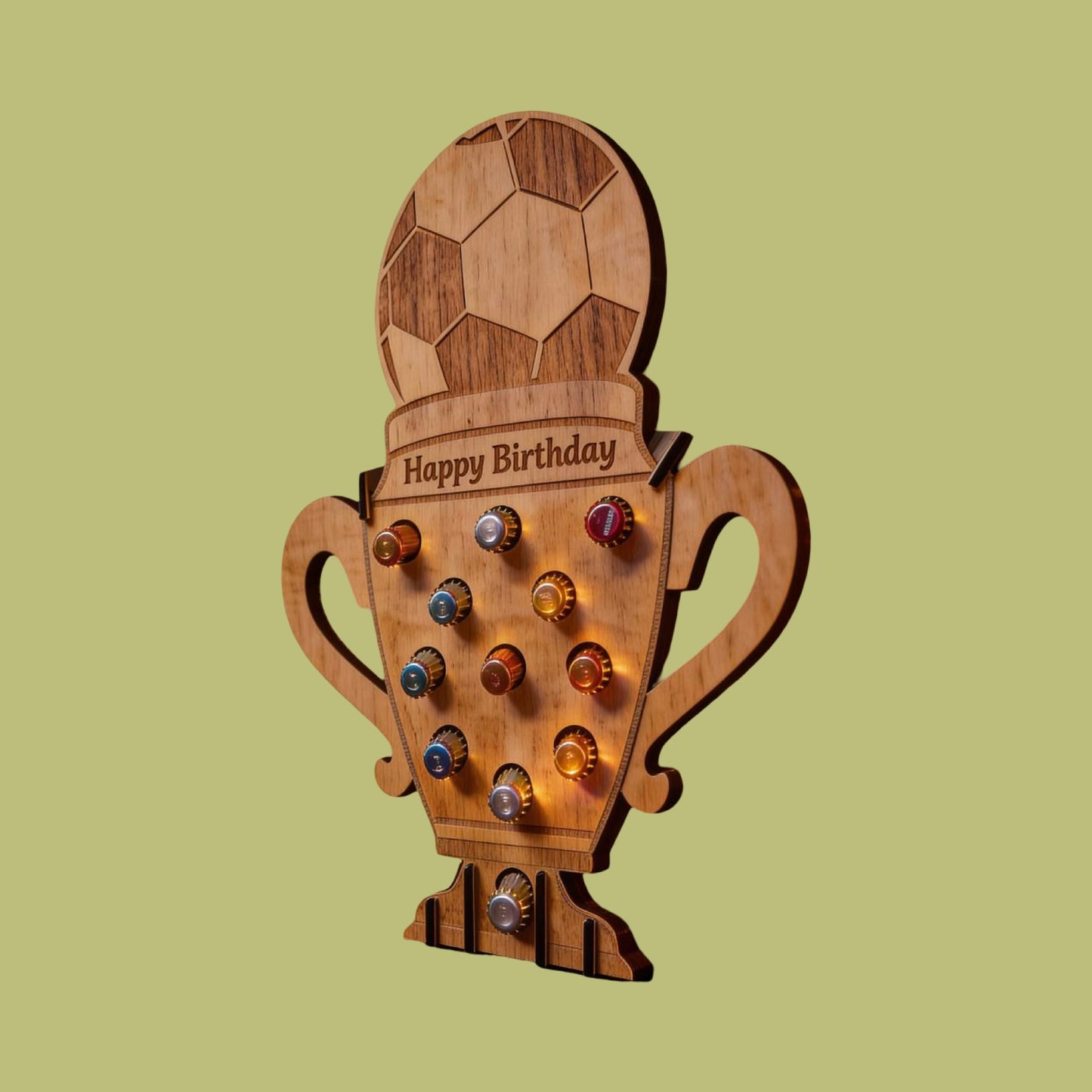 Pokal aus Holz - Flaschenträger