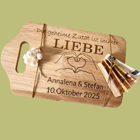 Holzbrettchen zur Hochzeit – graviert