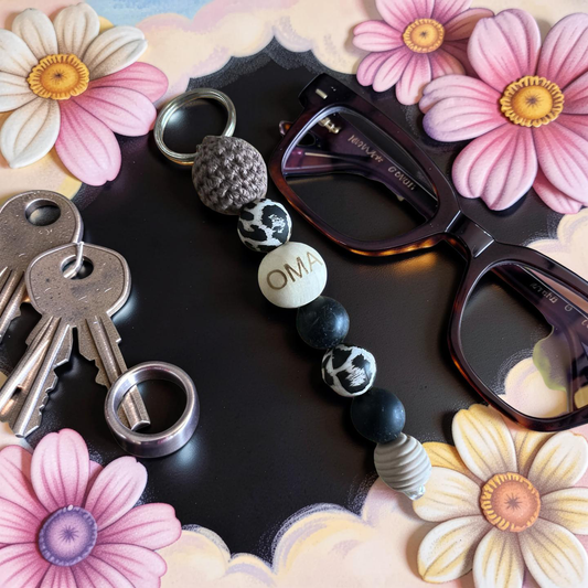 Personalisierter Schlüsselanhänger mit Perlen